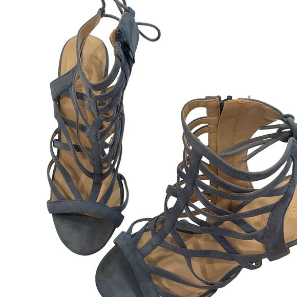 Charlotte Russe Women's Chic Open Toe Stiletto Cutout Sandals in Suede Size 9r - Picture 4 of 8